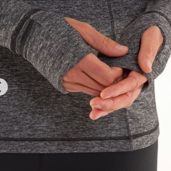 LULULEMON Run Your Heart Out Pullover 1/2 Zip Size 8 Heathered Black - Picture 6 of 16